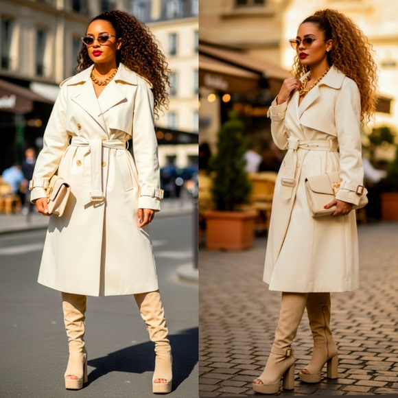 Jones New York Jackets & Blazers - Jones New York Cream Jacket with Black Label Detail